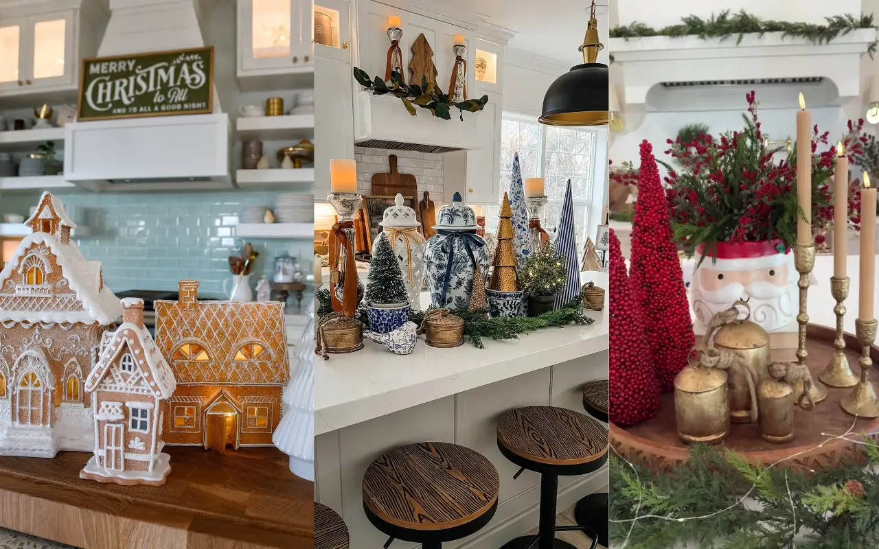Festive Christmas Kitchen Island Décor Ideas