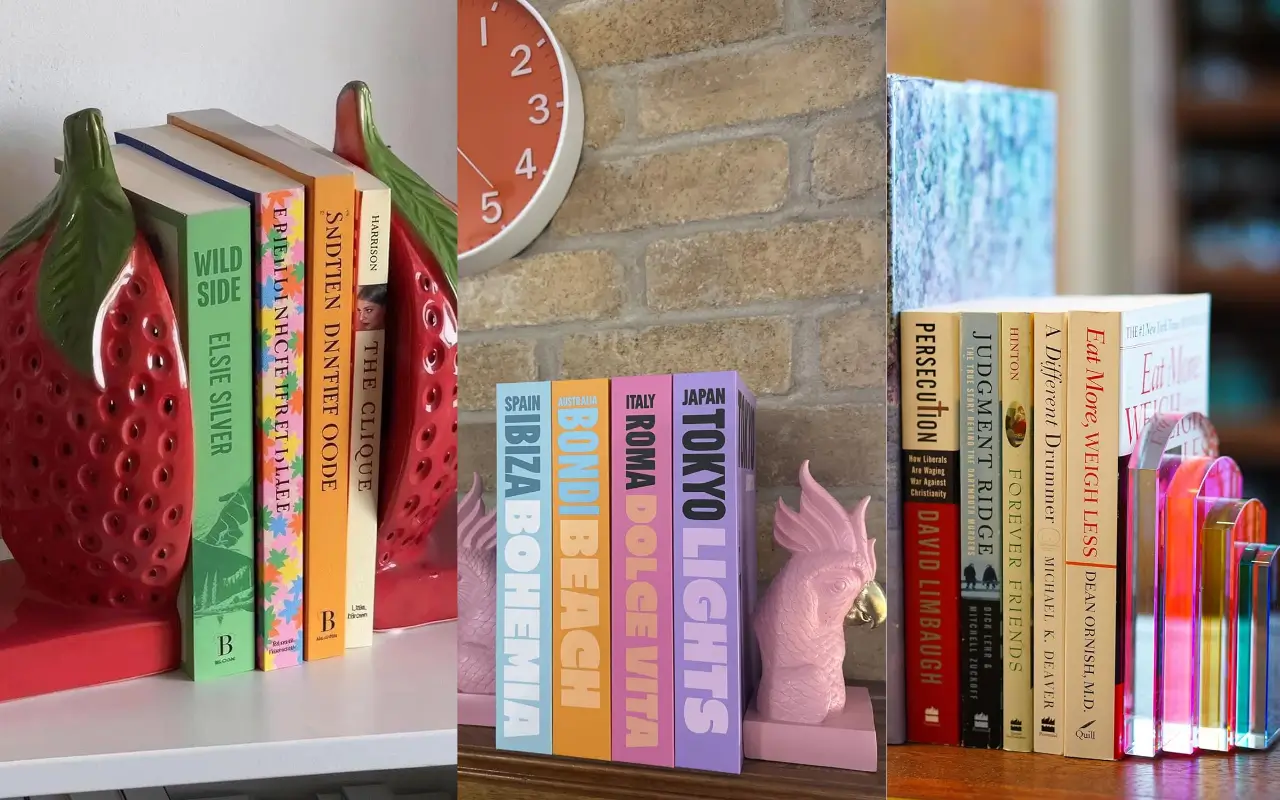 Colorful Book Ends for a Bold Bookshelf Moment
