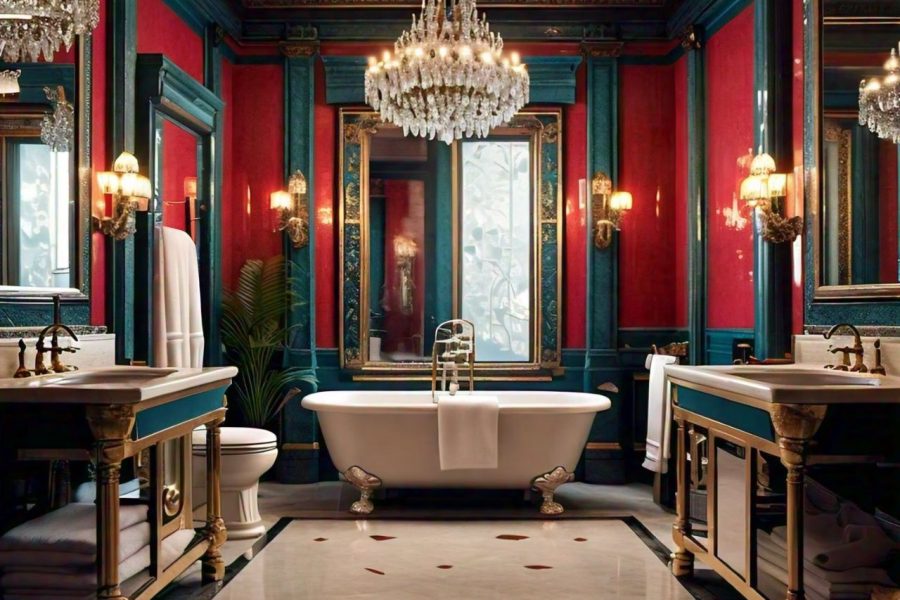 Hollywood regency bathroom