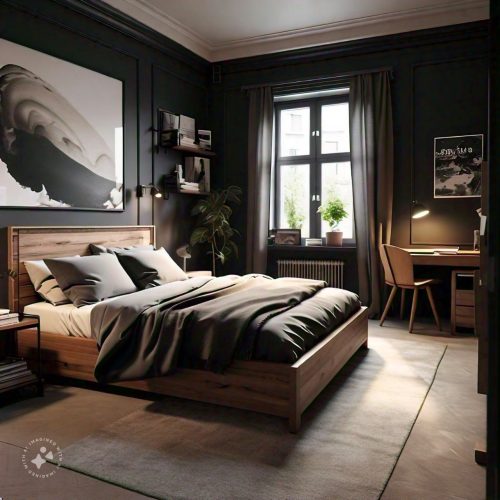 Bedroom Refresh for Men: Balancing Dark Walls with Lighter Textures and Furniture